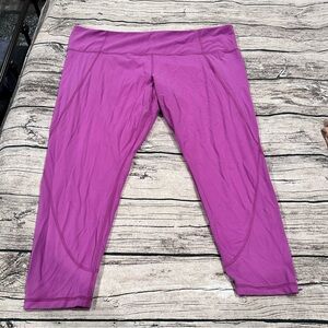 Athleta Cropped Purple Leggings with Wide Waistband size 2X